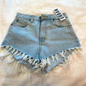 BRAND NEW WITH TAGS URBAN OUTFITTERS BDG High Rise Cheeky Cut Off Denim Shorts